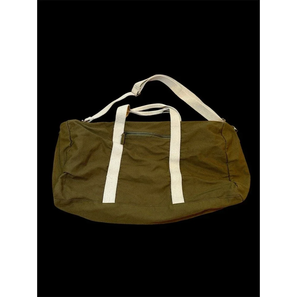 KNOWN SUPPLY Organic Canvas Duffle Bag Olive Green Weekend Travel Tote